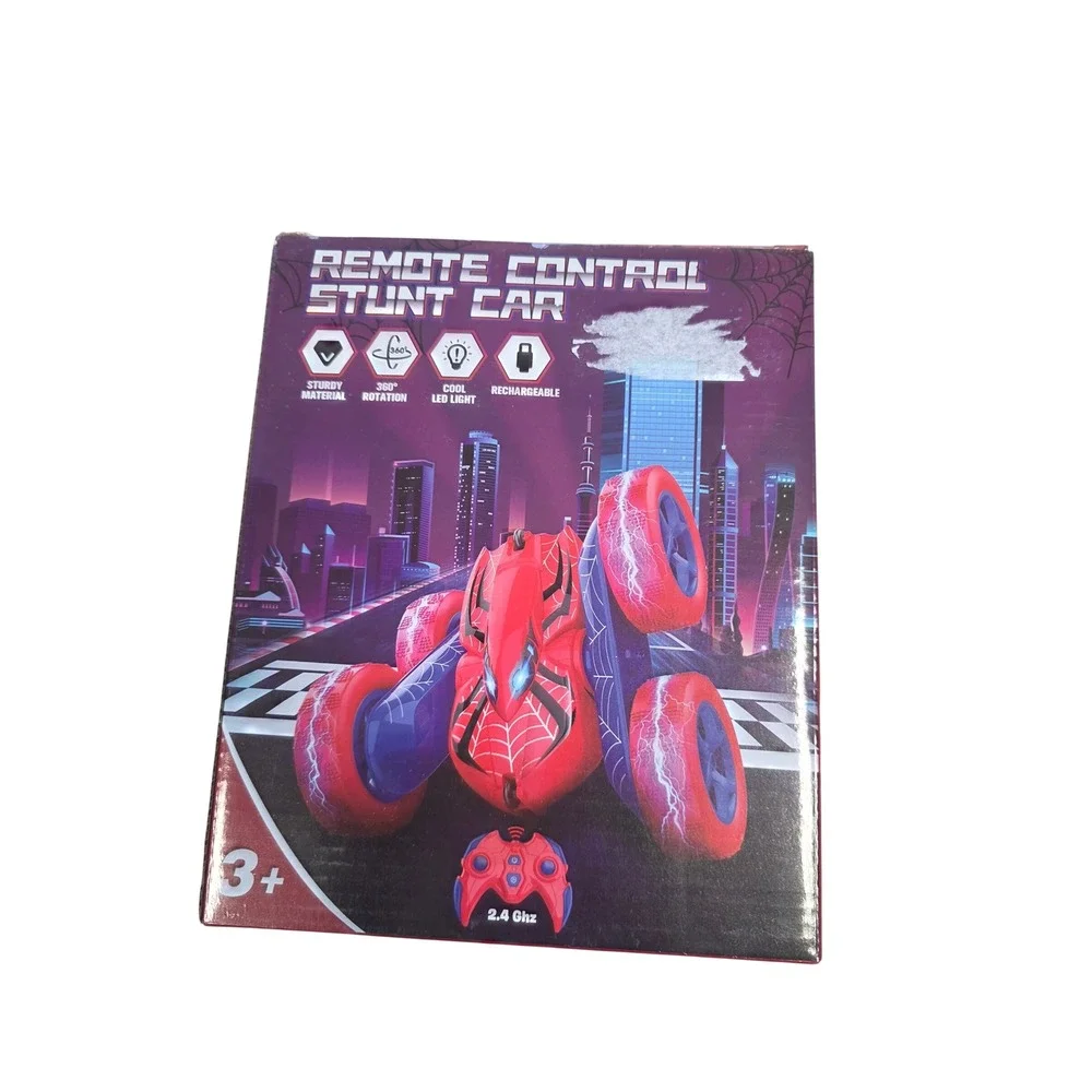 Remote Control Stunt Car 360 Rotation LED‎ Light Rechargeable Red Blue WJ12881